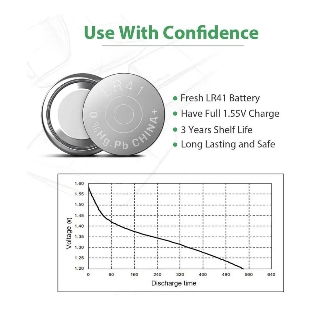 LiCB 10Pack LR41 AG3 392 384 192 Battery 1.5V Button Coin Cell Batteries